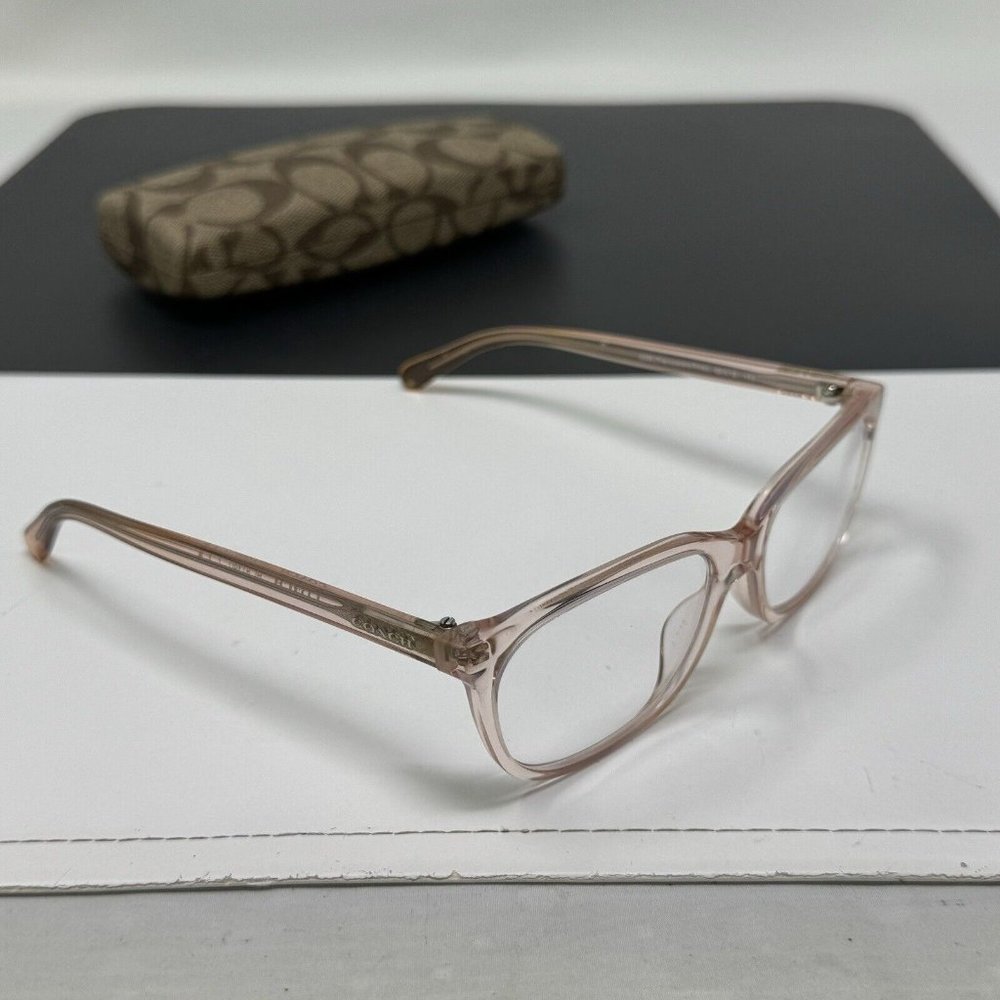 COACH HC6139U 5556 Transparent Pink Rectangle Women's 53 mm Eyeglasses - Picture 10 of 14